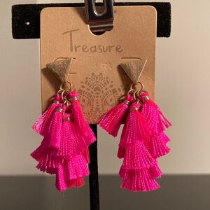Pink Tassel Earrings